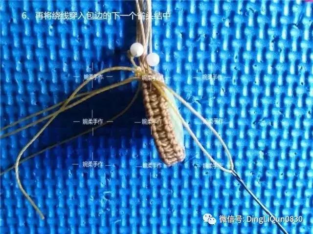 绳编宝石吊坠教程,石头吊坠穿珠子编绳教程