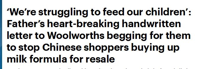 澳大利亚民众写信,澳洲奶粉限购令