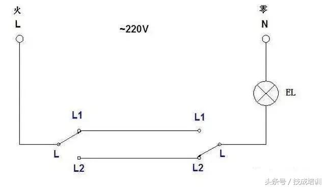 两个开关同时控制一个灯电路图,两个开关控制不同的2个灯