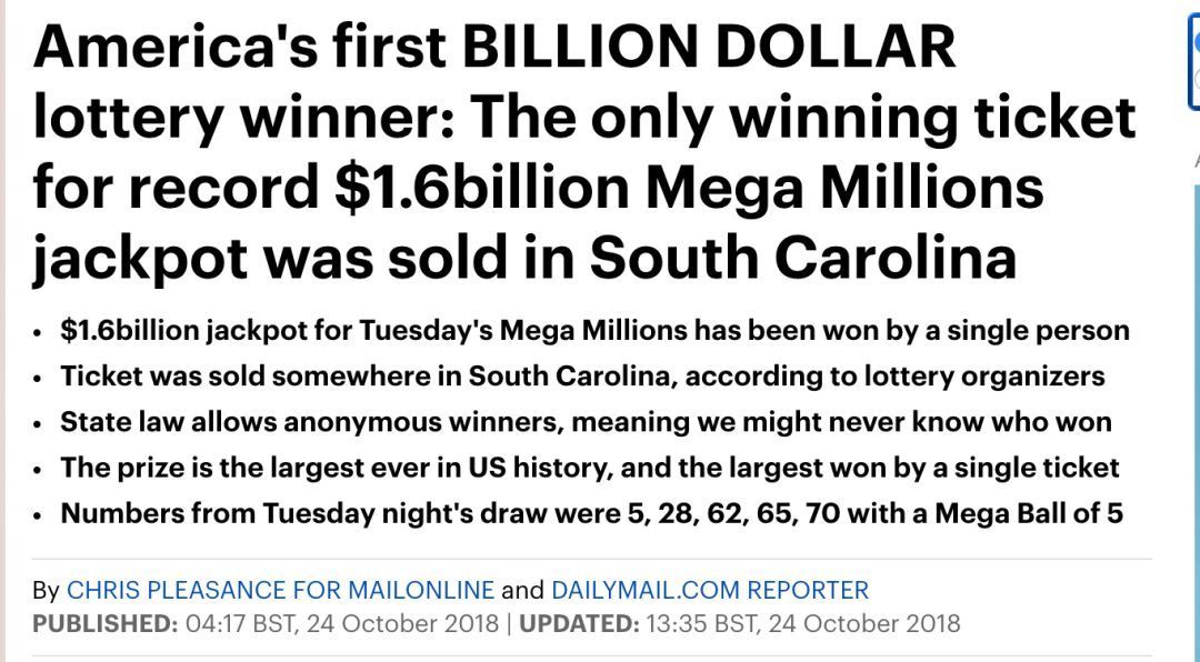 美国彩票20.4亿美元大奖到手多少,美国彩票16亿中奖号码的真实规律