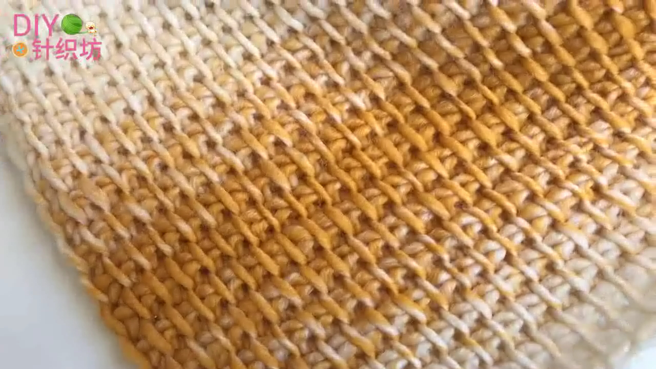 渔网三角围巾钩针教程,钩针编织三角围巾视频教程