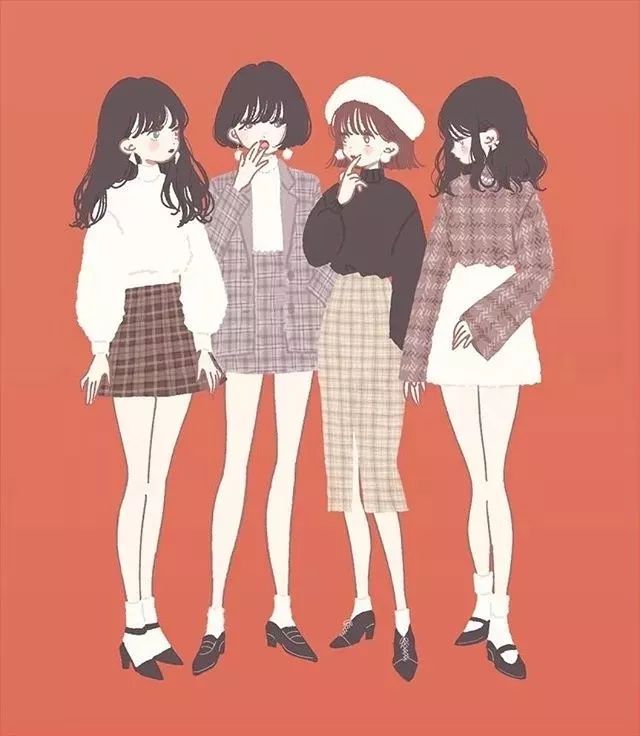 手绘漫画人物的衣服搭配,日系春季搭配手绘漫画