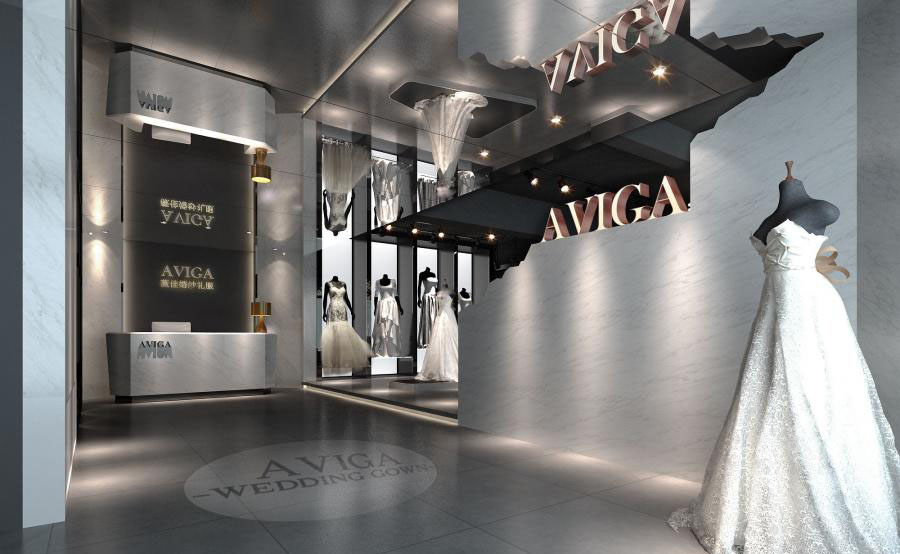 婚纱店专卖店设计效果图,婚纱店铺设计效果图