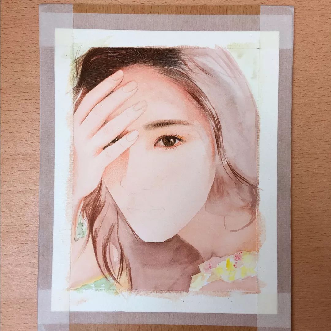 彩铅画美丽的山水画,彩铅画美人蝴蝶