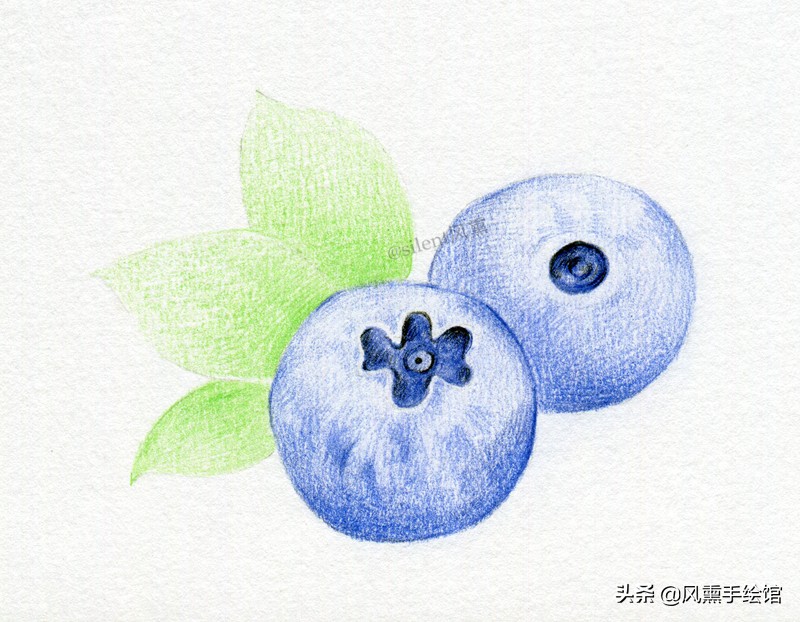 用彩铅画三角形蓝莓蛋糕,蓝莓蛋挞彩铅怎么画甜品