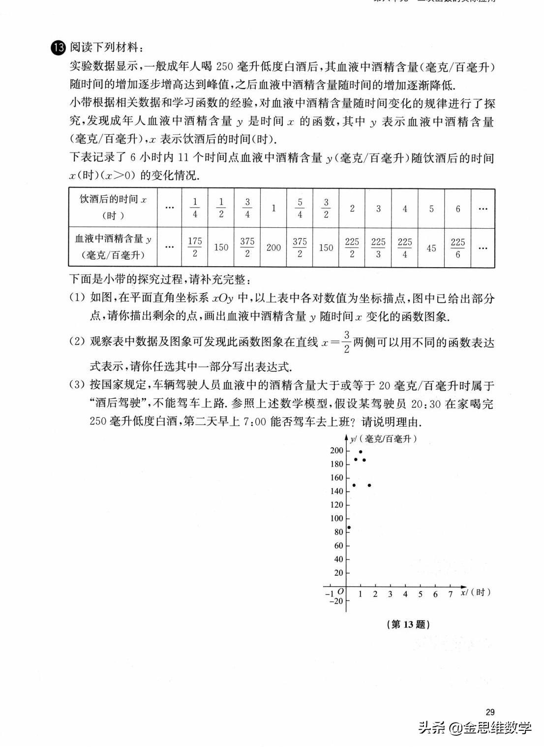 二次函数解析式的确定培优练习题,人教版九年级数学二次函数培优题