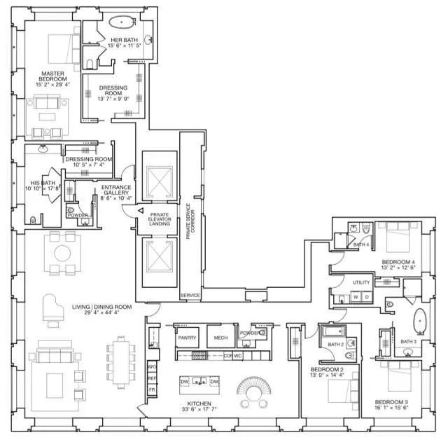 奢发┃10亿，室内设计真绝！432ParkAve顶楼二手叫卖全球顶豪动态