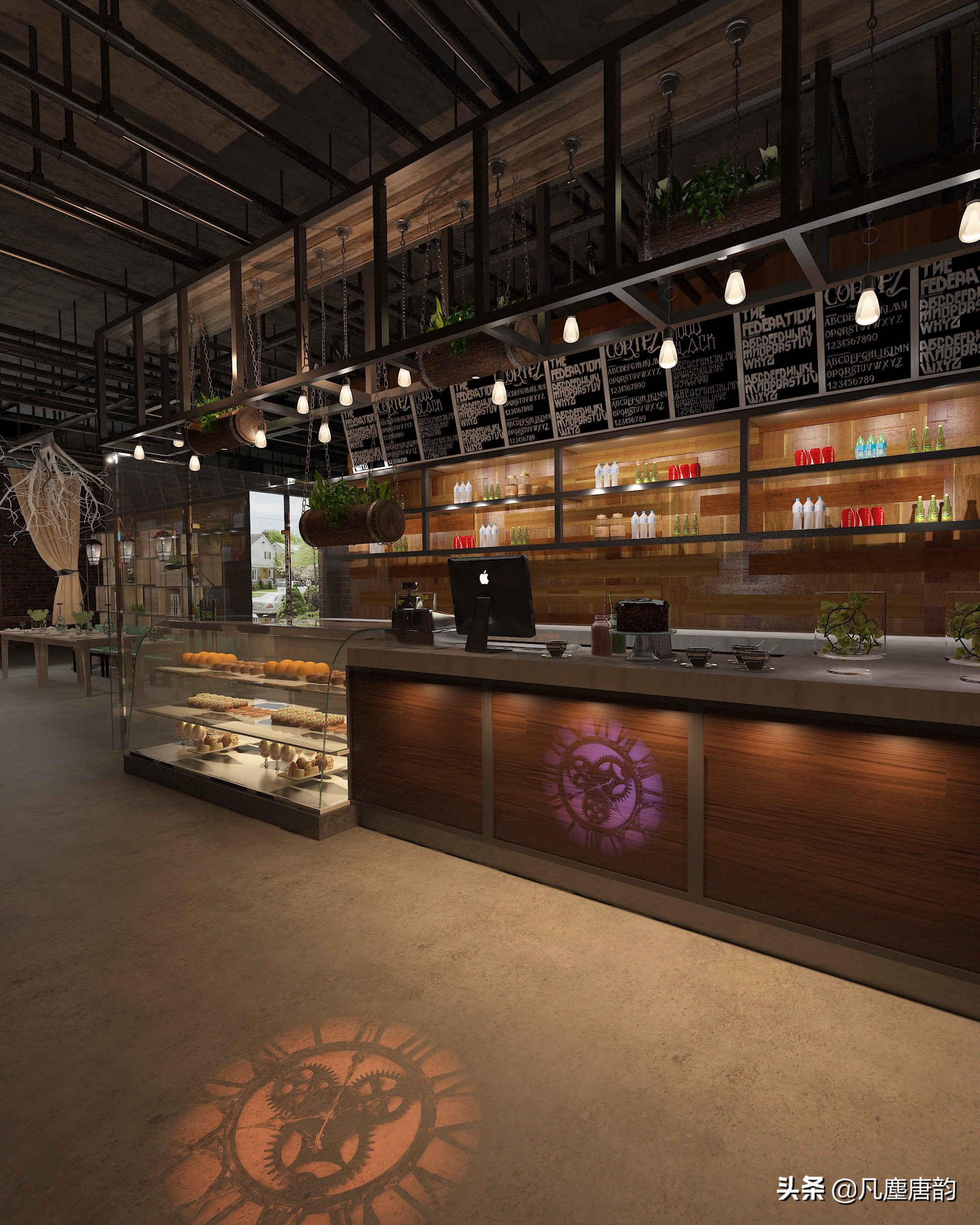 空间咖啡馆这样设计精致感十足,工业风格咖啡馆装修