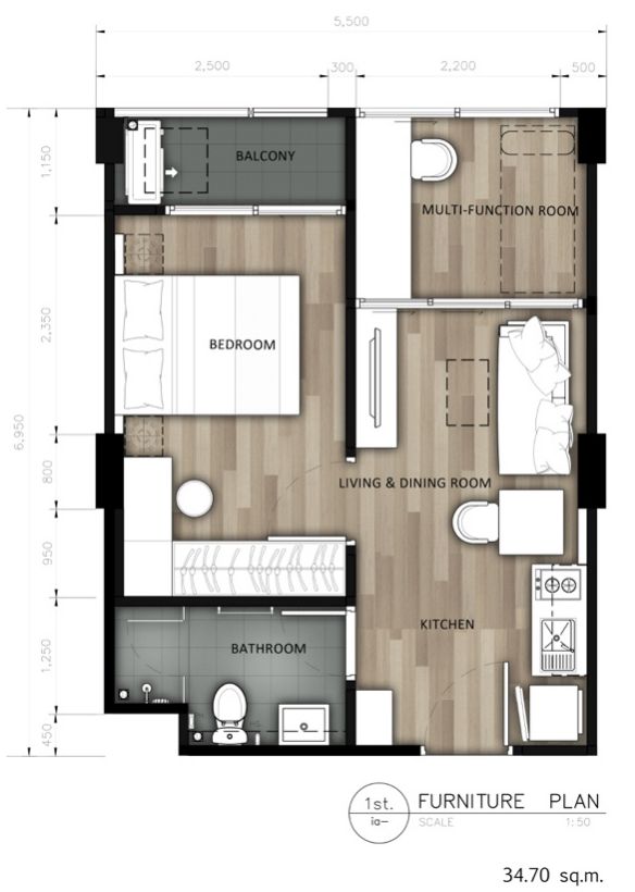 曼谷30平小户型公寓,曼谷总价25万的公寓