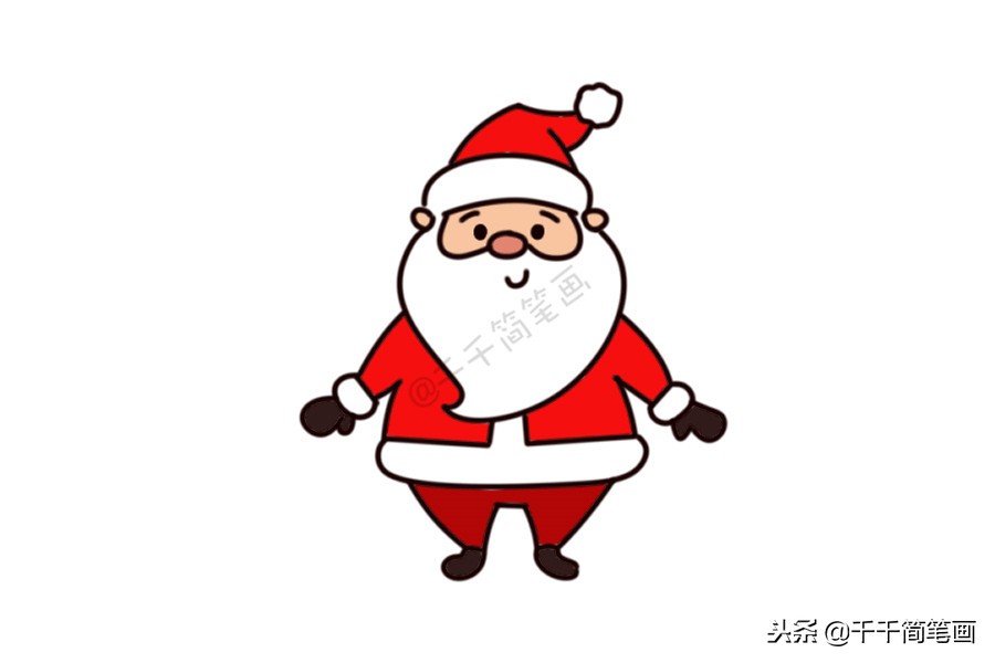 圣诞老人简笔画你收到礼物了吗,圣诞礼物盒简笔画