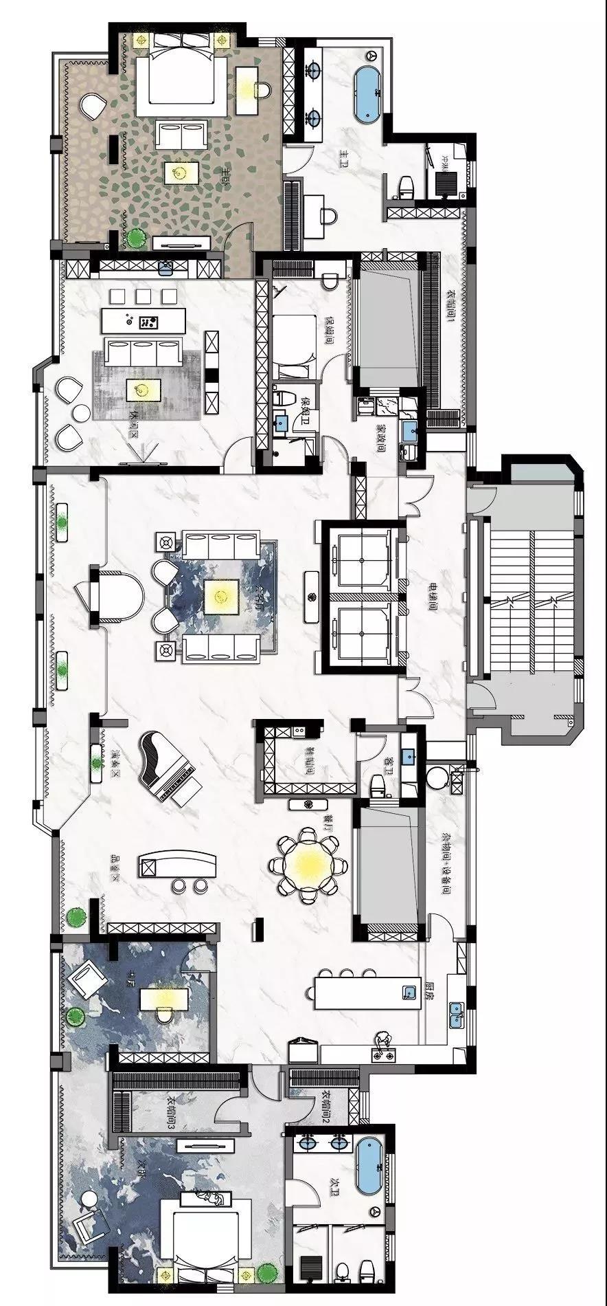 560平别墅法式装修效果,540平现代风格别墅装修