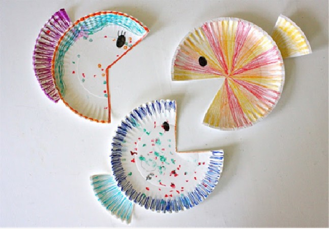 小鱼游幼儿园手工,小鱼游游游幼儿手工