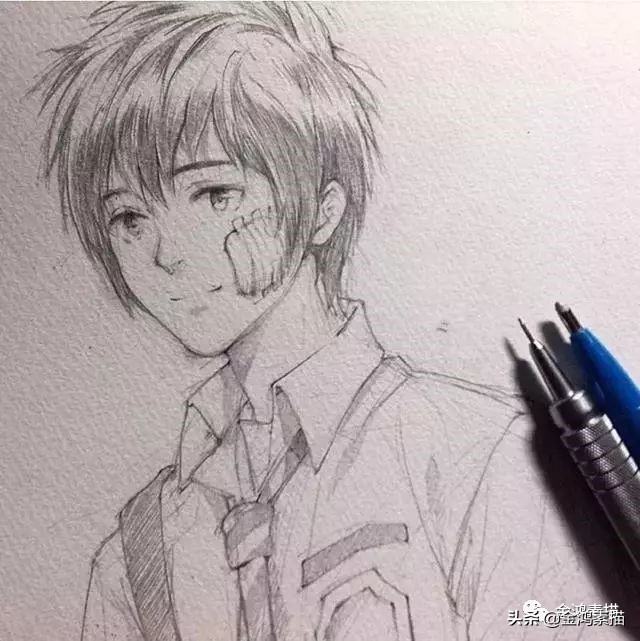 素描动漫人物古风,动漫人物素描简单