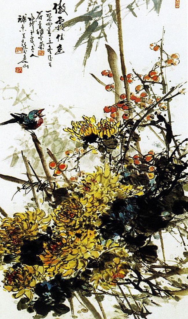 陈明谋国画作品欣赏,繁中手绘