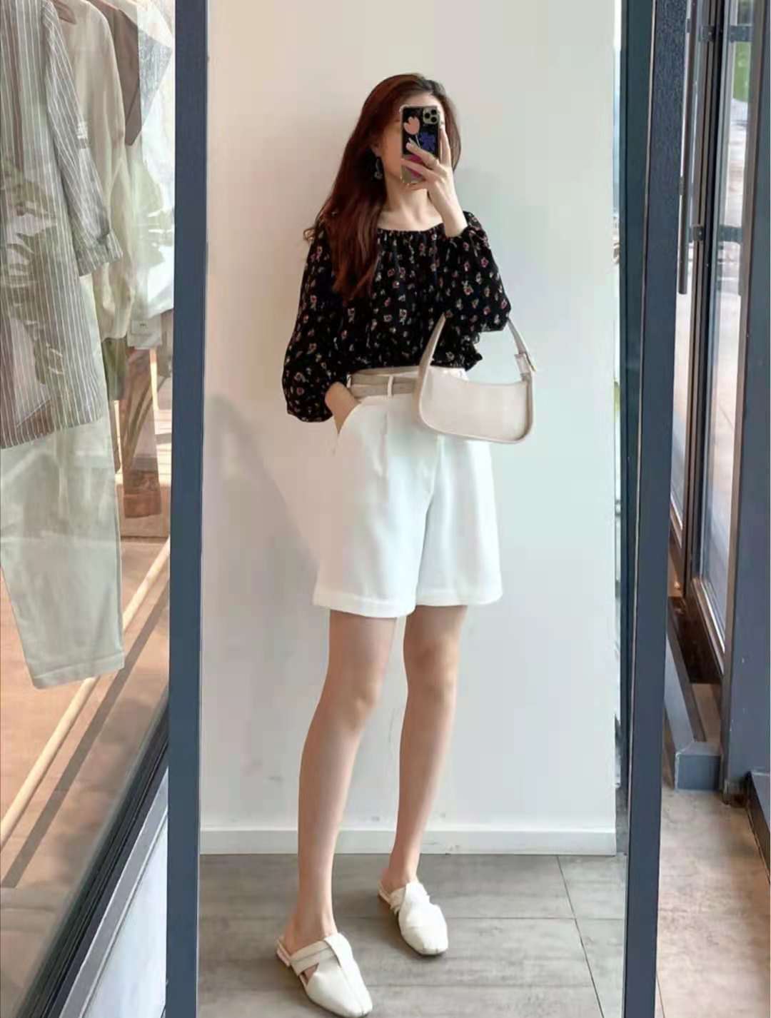 白色牛仔短裤太短了怎么加长好看,牛仔短裤搭白色上衣怎么弄