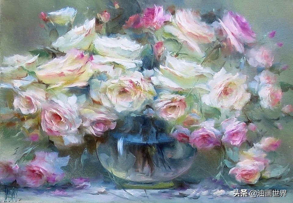 这画家绝对拥有绘画的魔力，把花束画得如此之美