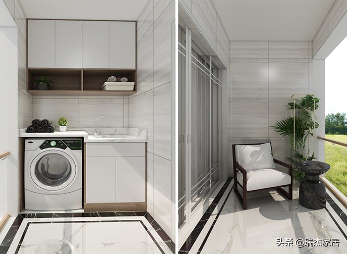 木饰面格栅轻奢风格装修效果图,黑白对比色彩构成简单图片