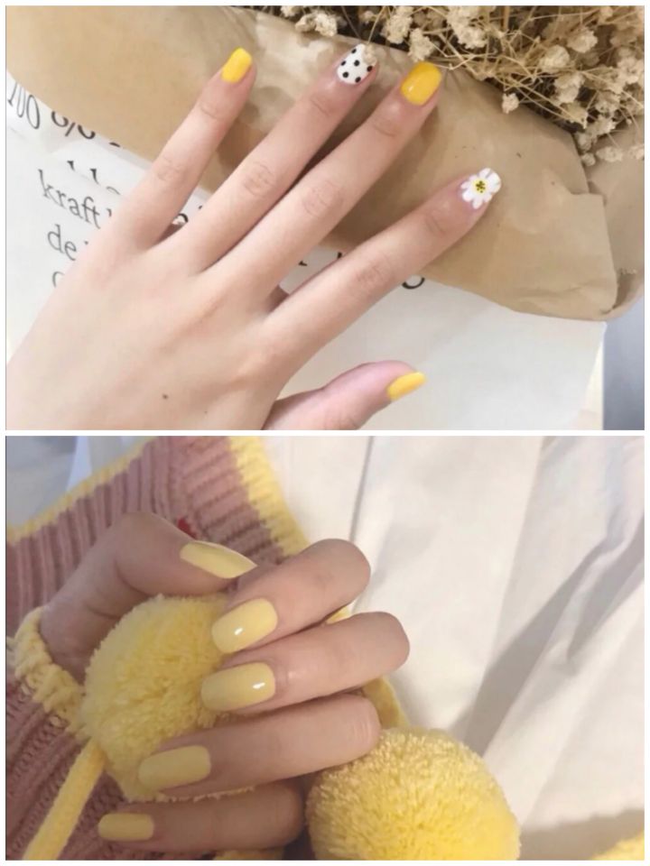 黄色美甲图片简称“黄片”