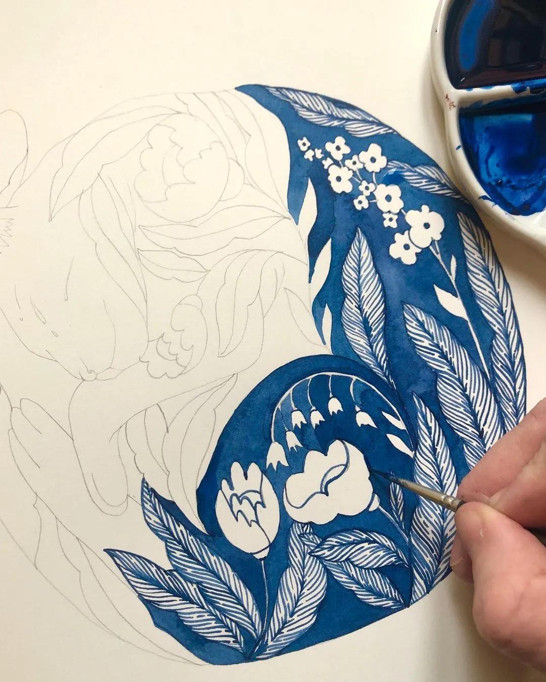 水彩渲染画建筑效果图,水彩平涂画