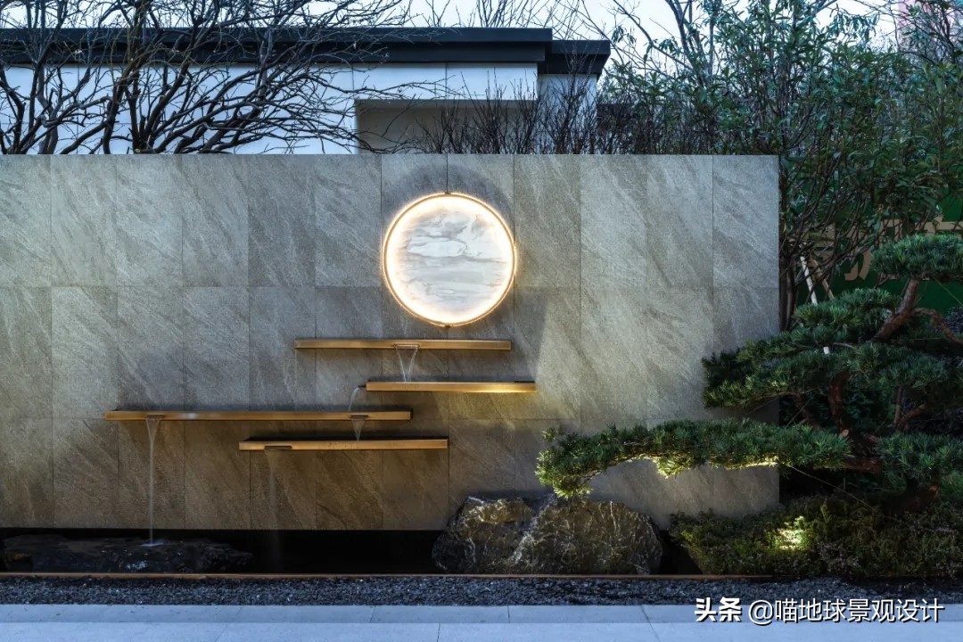 景墙圆形造型价格,简洁欧式庭院景观墙设计