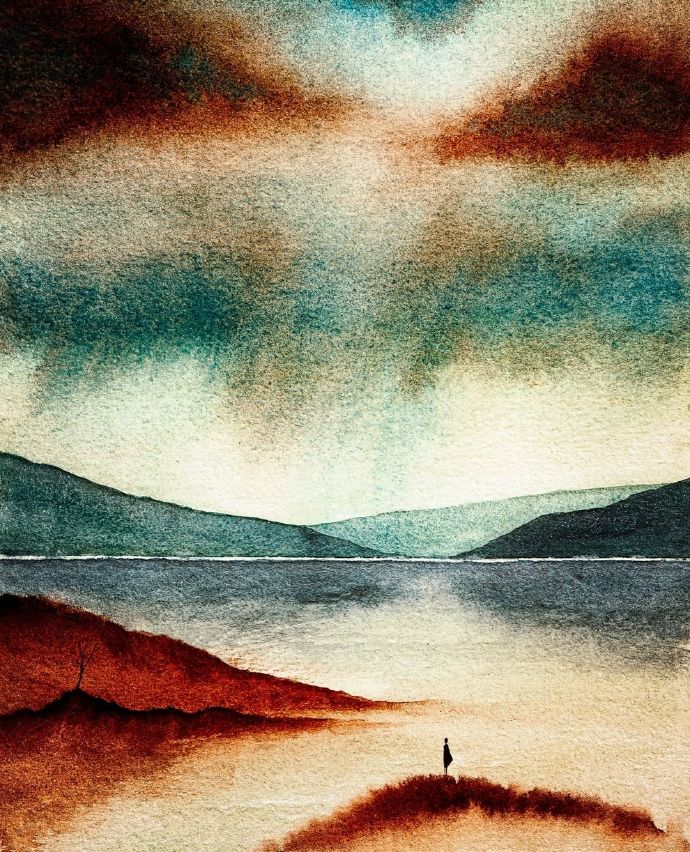 禅悟人生绘画作品,极简禅意绘画作品