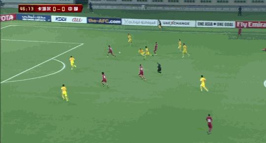 武磊十二强赛中国对卡塔尔,2017武磊世预赛2:0卡塔尔进球