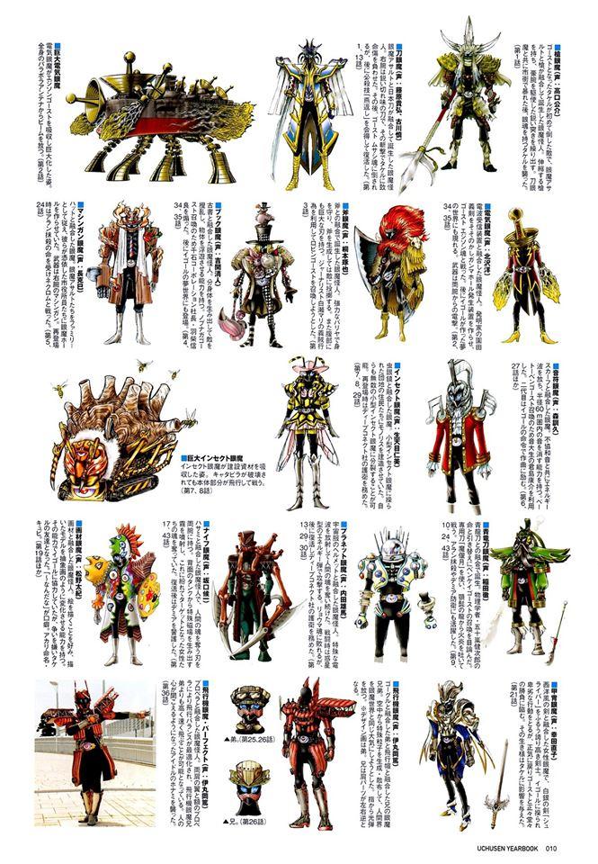 宇宙船Uchusen2008-2017假面骑士怪人设定(全)