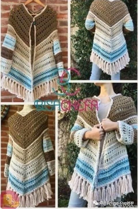 高档蕾丝钩花斗篷披肩防晒衣,针织披肩花样图片大全