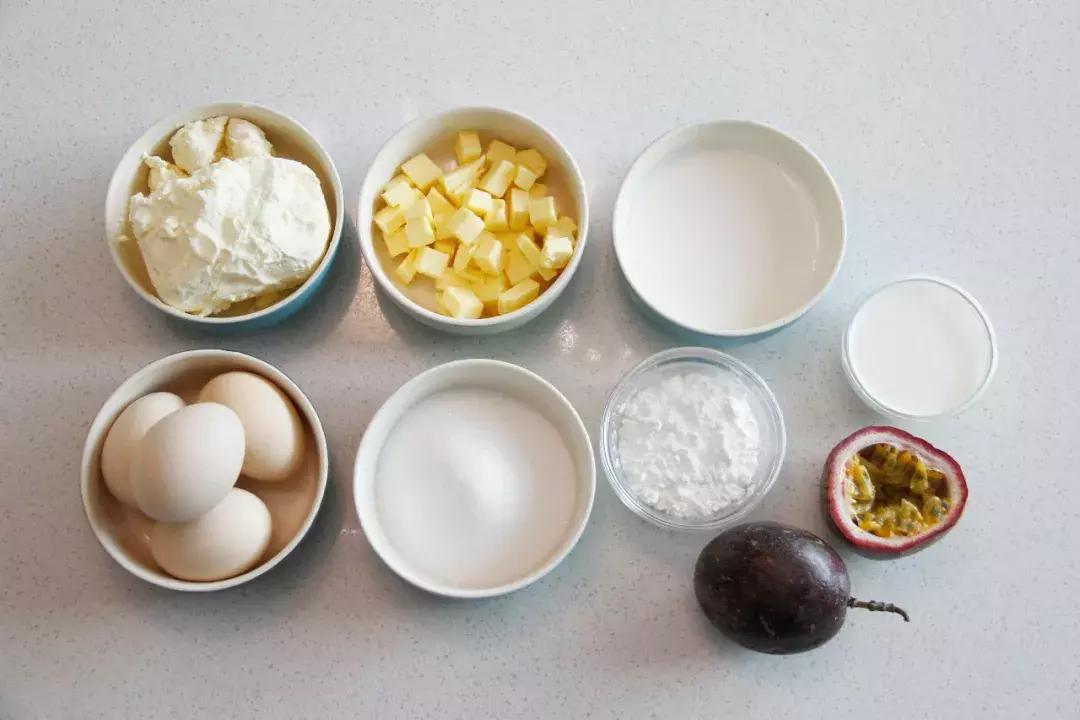 芝士蛋糕丝滑香浓高级甜点,百香果芝士蛋糕无需烘烤简单美味