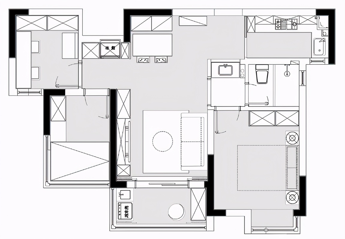 小户型76平方三房一厅,刚需户型三房装修