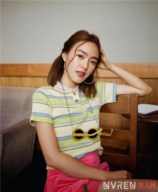 2022新款夏季潮流polo衫,洋气时髦polo衫女黄色