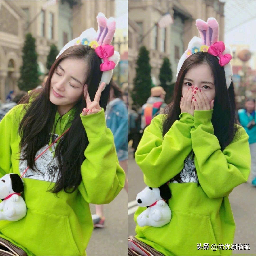 江疏影热巴穿荷叶边衬衫好甜美,杨幂热巴江疏影最新街拍盘点