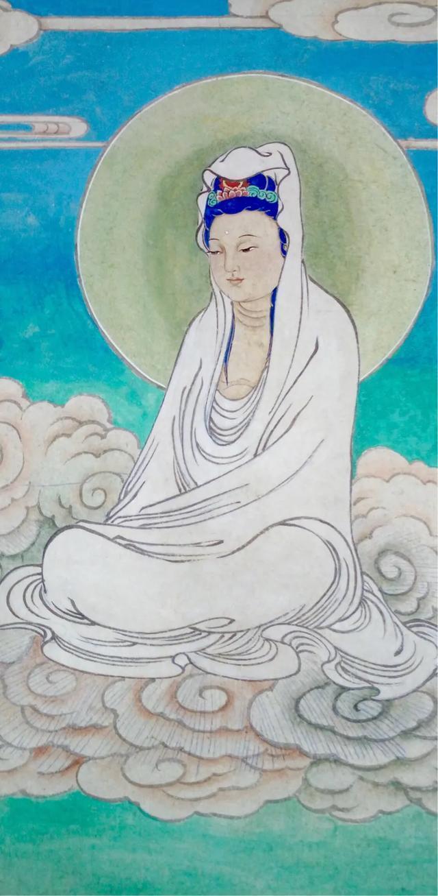 观音菩萨三十二像工笔画,观世音菩萨画像工笔画