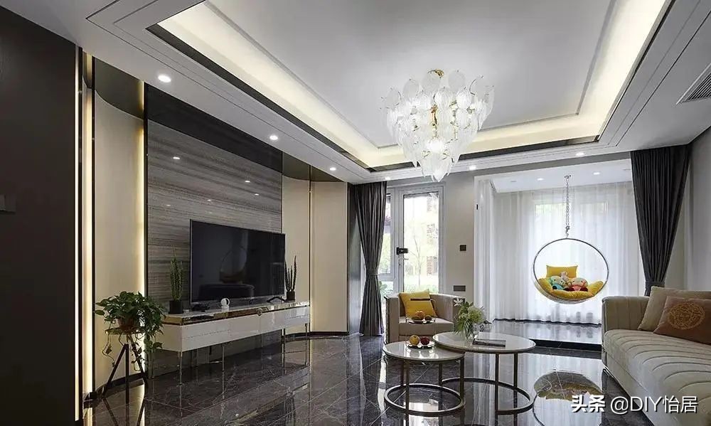 DIY怡居｜精致时尚轻奢风复式大宅，负一层的阳光房太太太美了