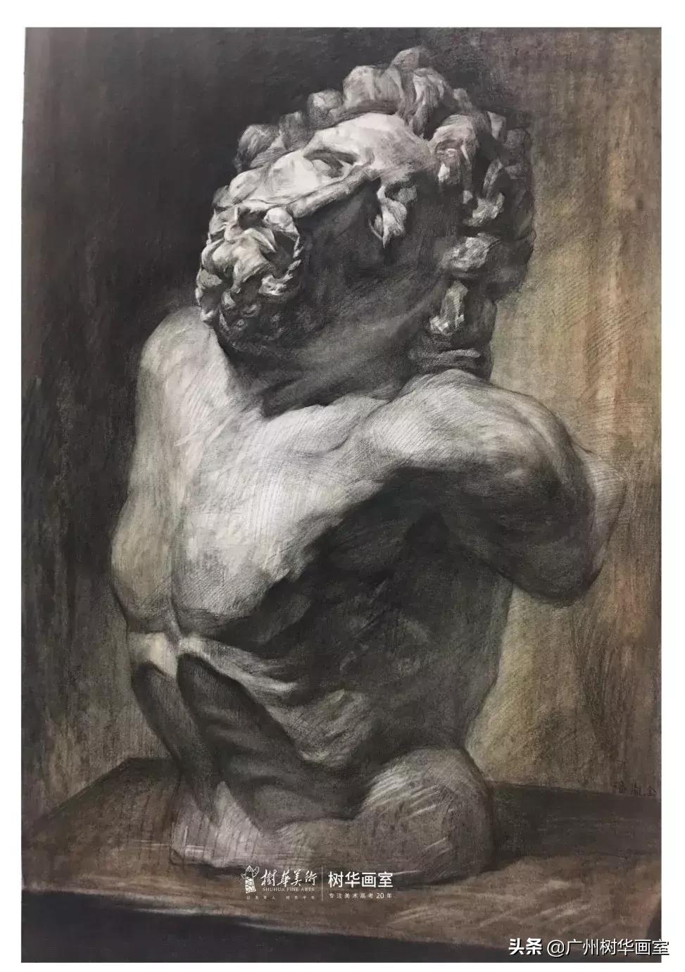 石膏头像大卫素描教程步骤,素描石膏鼻子的步骤入门