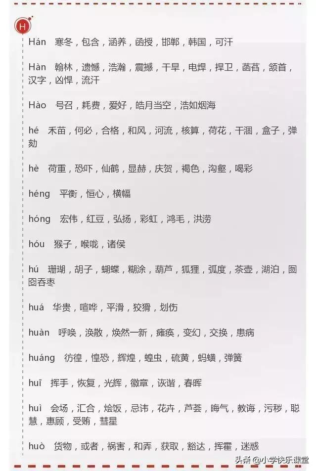 同音字大全及拼音,小学生常见同音字