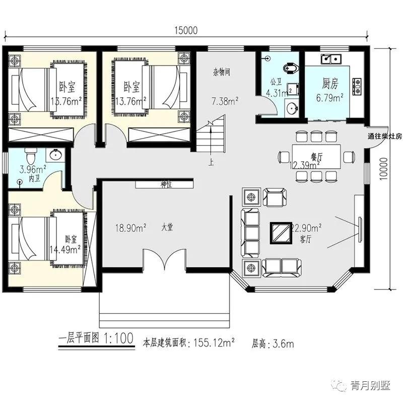 现代版的二层小别墅,二层自建小别墅户型1510平方