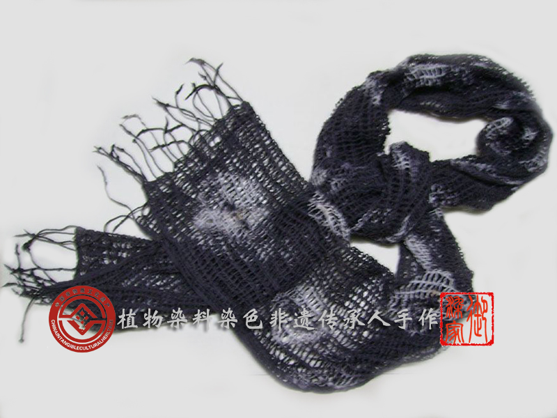 蜡染纯天然植物围巾,丝光棉彩色围巾
