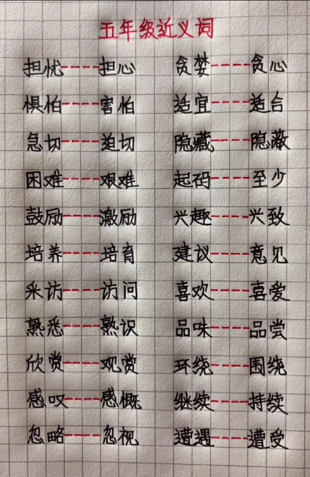小学1-4年级近反义词训练,小学必须掌握的近义词反义词