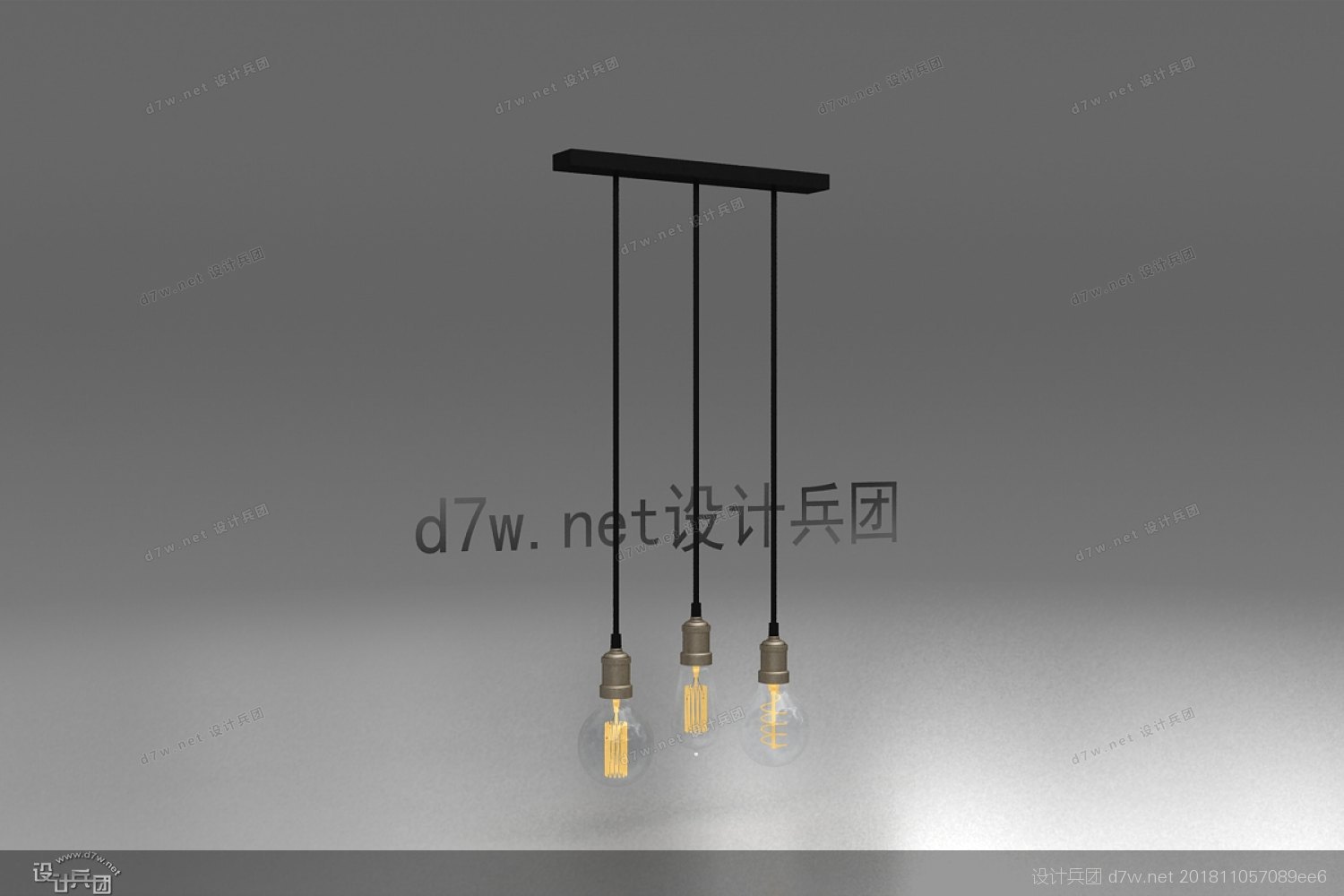 中式镂空格栅吊灯3d模型,单头小吊灯效果图