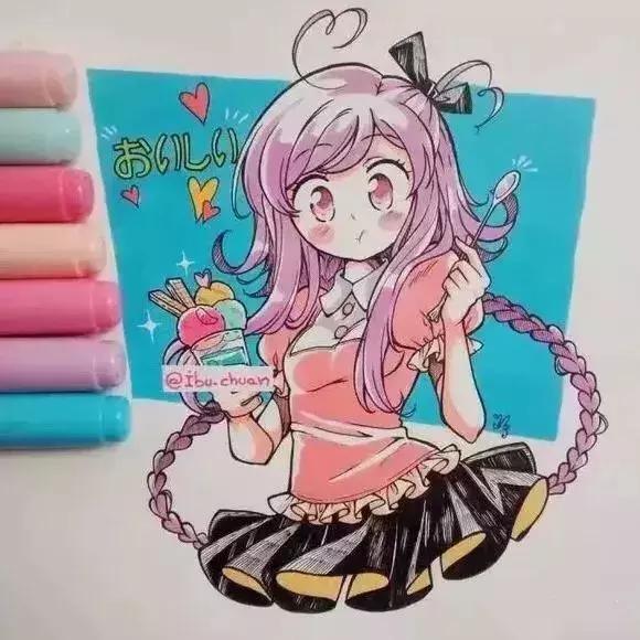 马克笔动漫上色教程q版,动漫手绘马克笔上色教程