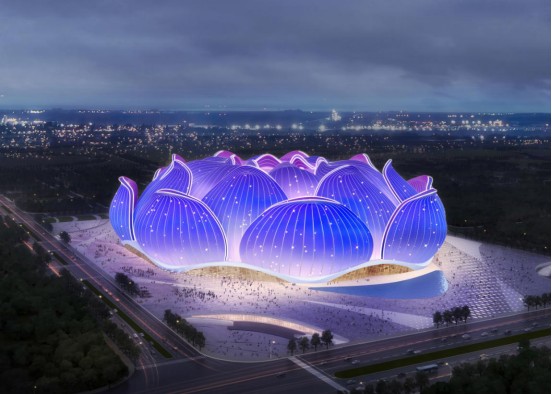 恒大灯光秀效果图大全,广州恒大荷花球场