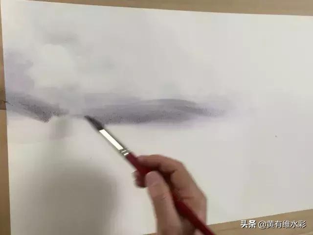 水彩画山风景入门,远山画法入门教程