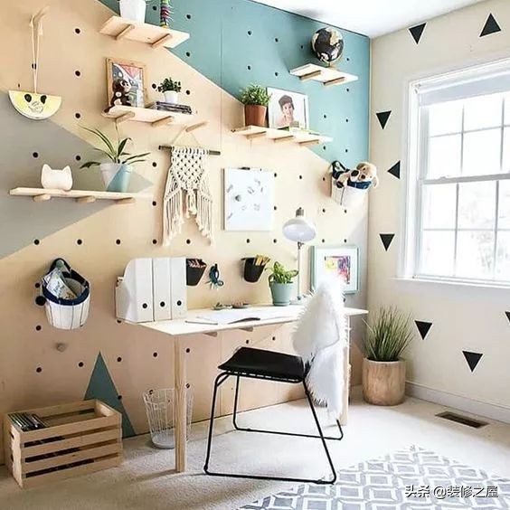 网红洞洞板墙面收纳板,创意实木洞洞板