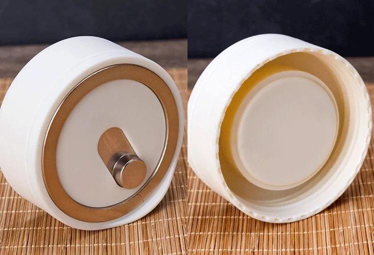 茶水分离泡茶磁吸杯,便携透明磁吸茶水分离杯白盖300ml