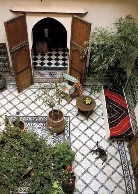 庭院花园石材地板铺设效果,私家庭院最流行的4大铺装方式