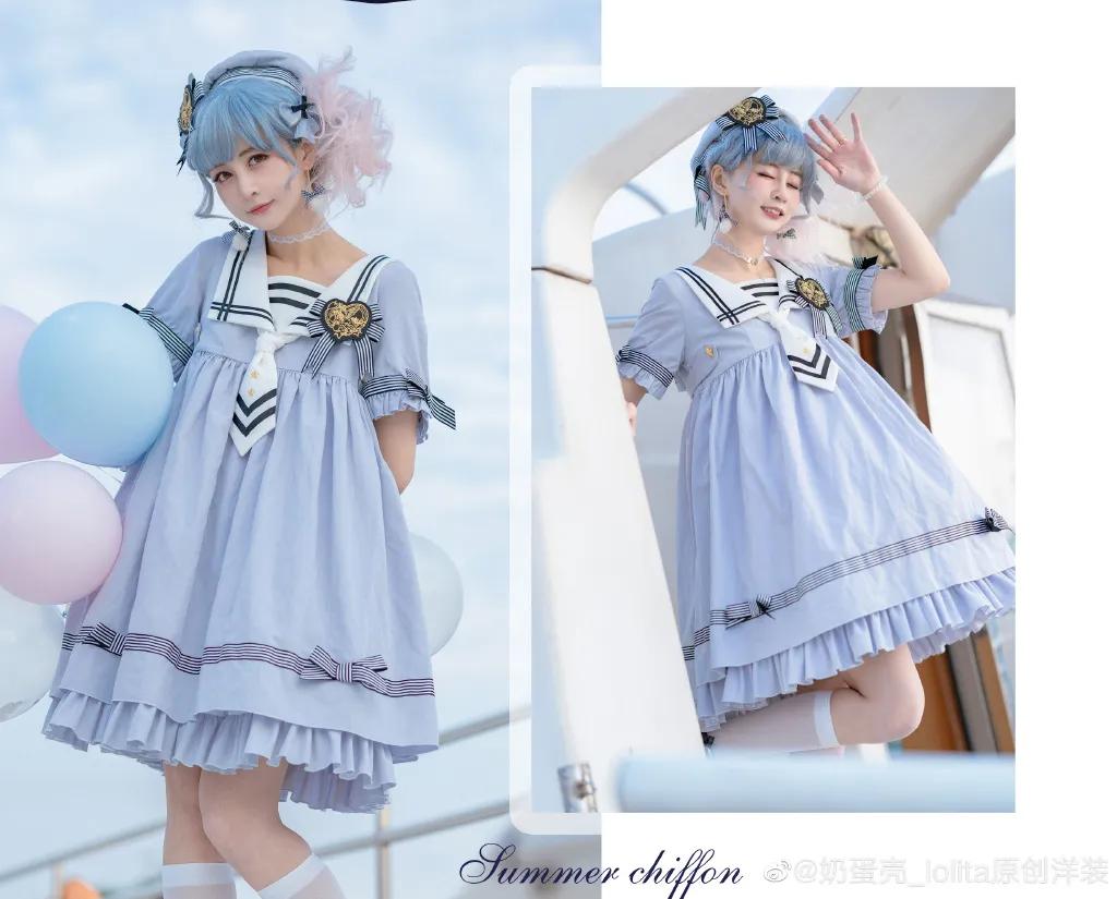 海军风lolita正版,lolita海军风穿搭