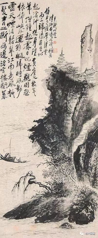 石涛山水画精品作品,石涛山水画高清大图临本