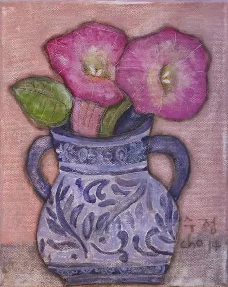 韩国女艺术家：卓秀英，画出来的雅致花草