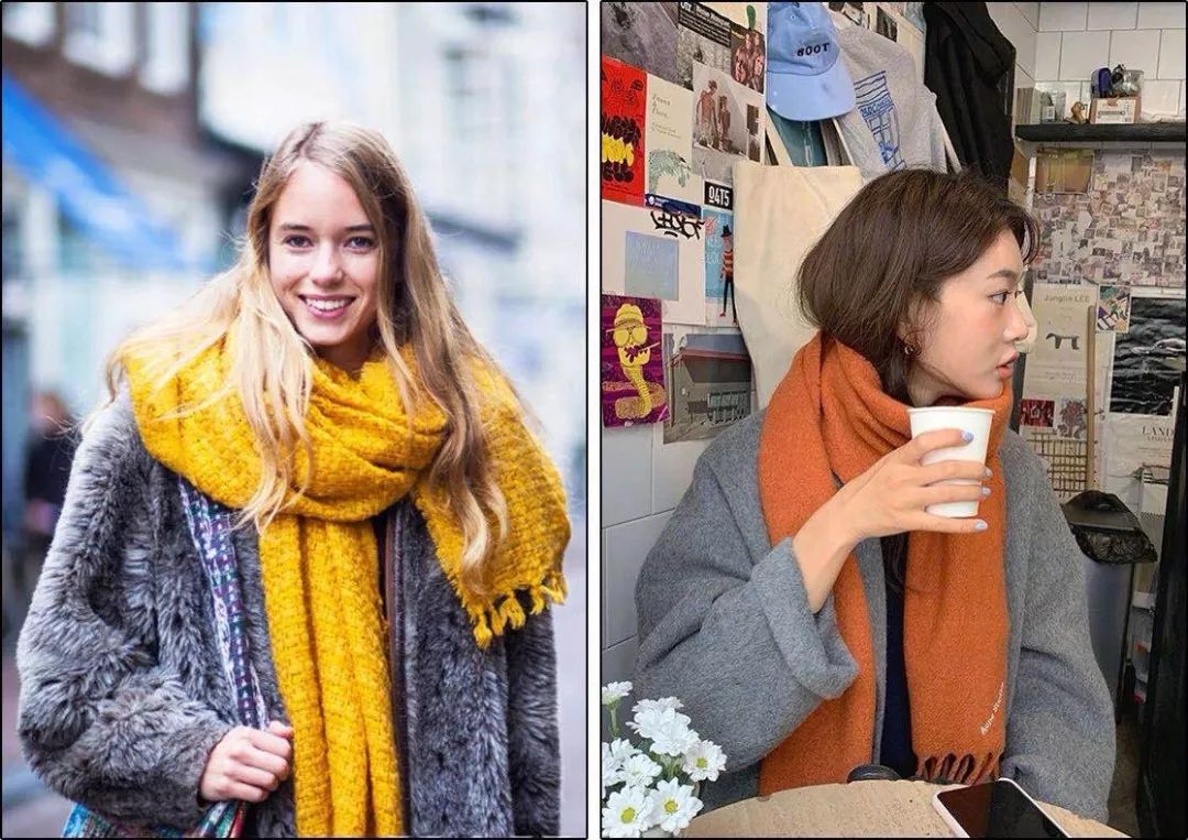 保暖又柔和的围巾系法很有气质哦,围巾保暖时尚的系法